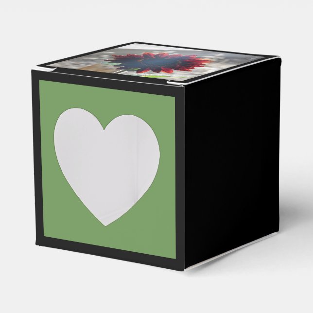 Dunkelrote Sonnenblume Geschenkschachtel (Vorderseite)