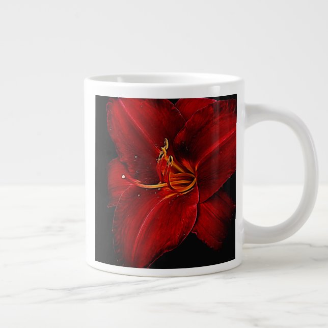 Dunkelrote Tiger-Lilie Jumbo-Tasse (Rechts)