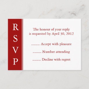 Dunkelrote UAWG-, Response- oder Antwortkarten RSVP Karte