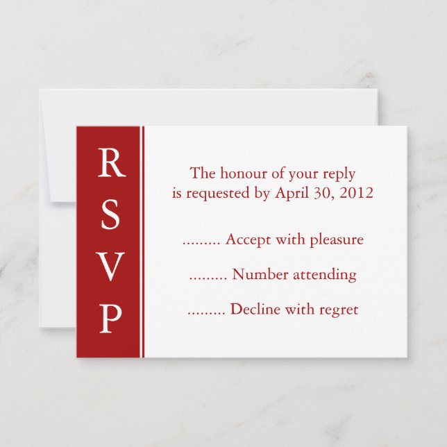 Dunkelrote UAWG-, Response- oder Antwortkarten RSVP Karte (Vorderseite)