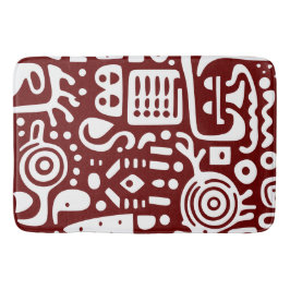 Dunkelrote und weiße Doodles 1 von 4 Badematte