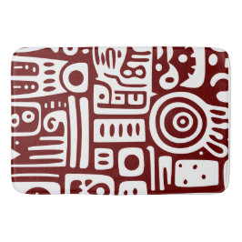 Dunkelrote und weiße Doodles 3 von 4 Badematte