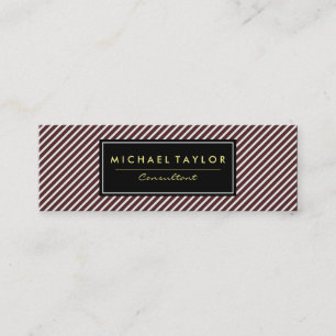 Dunkelrote und weiße Streifen Mini Visitenkarte
