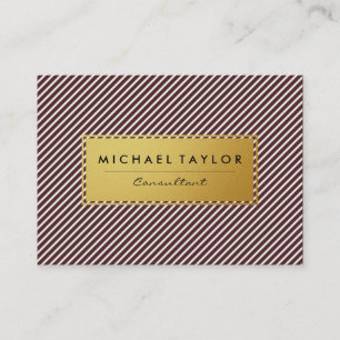 Dunkelrote und weiße Streifen Visitenkarte