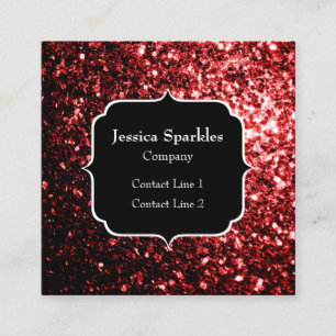 Dunkelroter falscher Glitter funkelt Glamour Monog Quadratische Visitenkarte