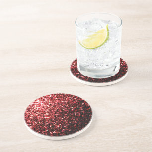 Dunkelroter falscher Glitter funkelt Glamour Untersetzer