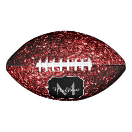 Dunkelroter Glitzer funkelnder Monogrammname Football
