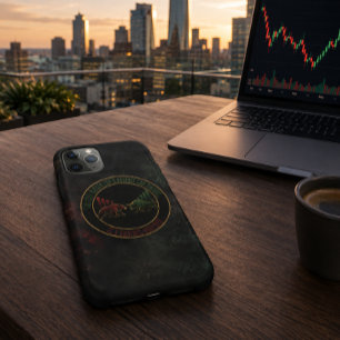Dunkelroter Grüner Bull Bear Mentalität Trader Des Case-Mate iPhone Hülle