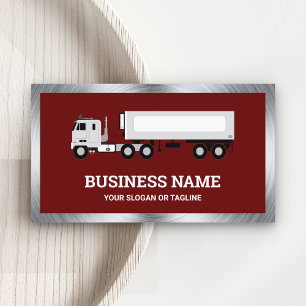 Dunkelroter Logistik-Transport-LKW-Anhänger Visitenkarte