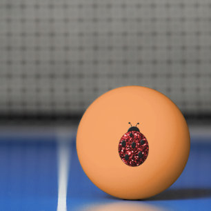 Dunkelroter Marienkäfer falscher Glitterfunkeln Tischtennisball