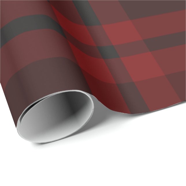 Dunkelroter Tartan Karierter Karo Wrapping Paper  Geschenkpapier (Rolleneckpunkt)