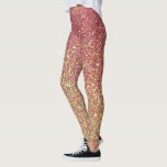 dunkelroter und gelber Glitzer Leggings<br><div class="desc">Modernes dunkelrotes und gelbes Glitzer</div>