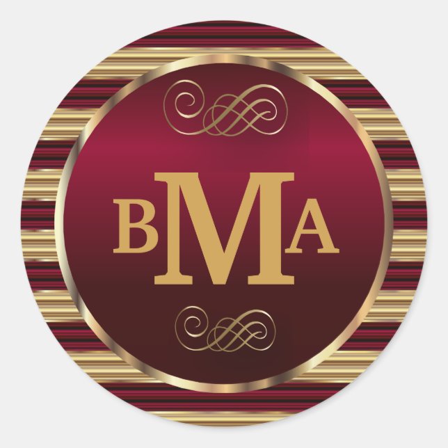 Dunkelroter und goldener Umschlag Aufkleber (Vorderseite)