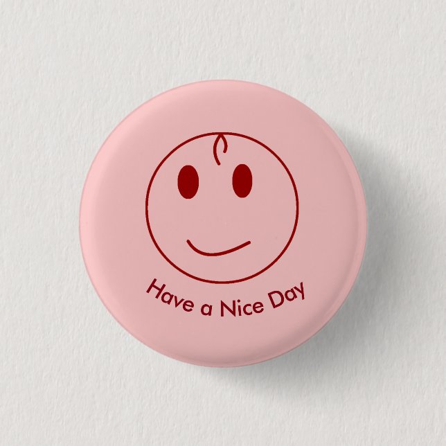 Dunkelrotes Gesicht Button (Vorderseite)