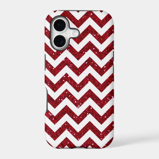 Dunkelrotes Glitter-Chevron-Muster