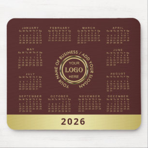 Dunkelrotes Golddesign, Logo oder Foto im goldenen Mousepad