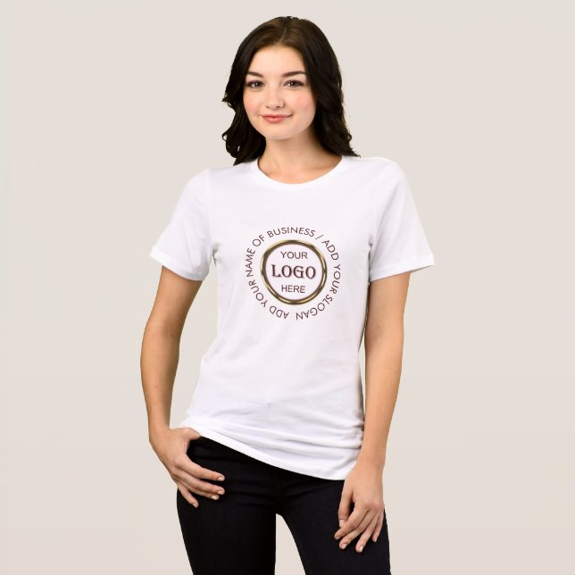 Dunkelrotes Golddesign, Logo oder Foto im goldenen Tri-Blend Shirt (Vorderseite voll)