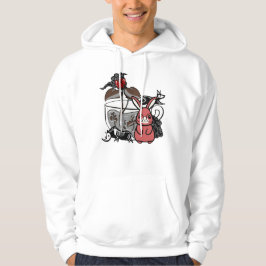 Dunkelrotes Kaninchen und mystische Teetasse Hoodie