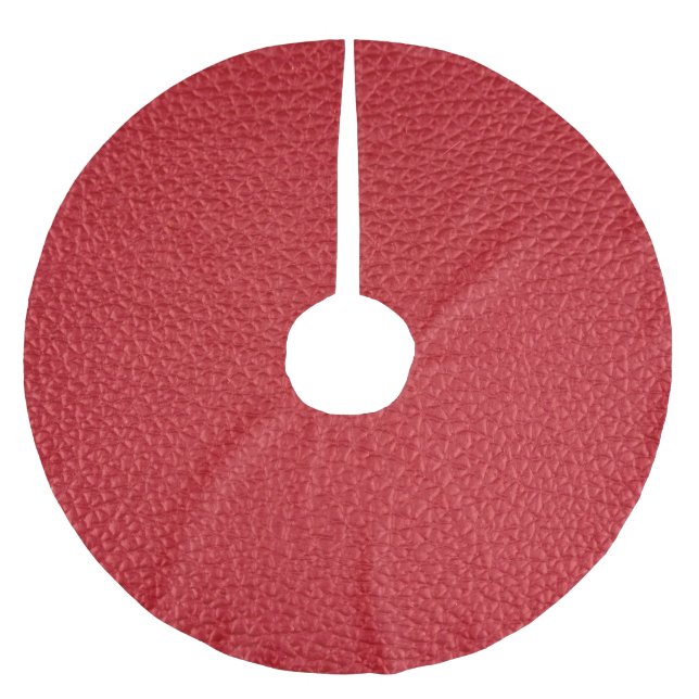 Dunkelrotes Kunstleder in der Nähe. Polyester Weihnachtsbaumdecke (Vorderseite)