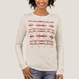 Dunkelrotes Taupe-Tan-Horizontalreihen-Südwest-Loo Tri-Blend Shirt