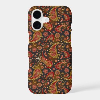 Dunkelrotes und goldenes Paisley-Muster