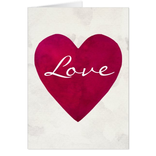 Dunkelrotes Watercolor-Liebe-Herz (Vorne)