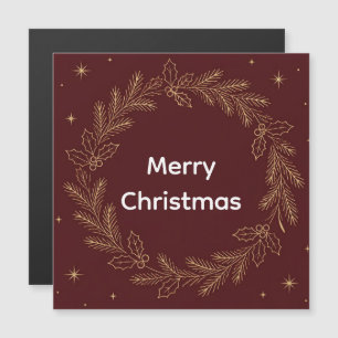 Dunkelrotes Weihnachtsfest Magnetkarte