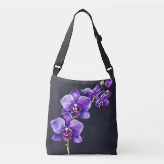 Dunkelschiefer grau, Lila Orchid Cross Body Tasche