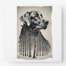 Dunkelschwarzer Labrador-Holzkohle zeichnend