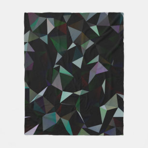 Dunkelschwarzes Dreieck-Mosaikmuster. Geometrische Fleecedecke
