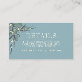 Dunkeltürkis | Eukalyptus Botanical Wedding Detail Begleitkarte