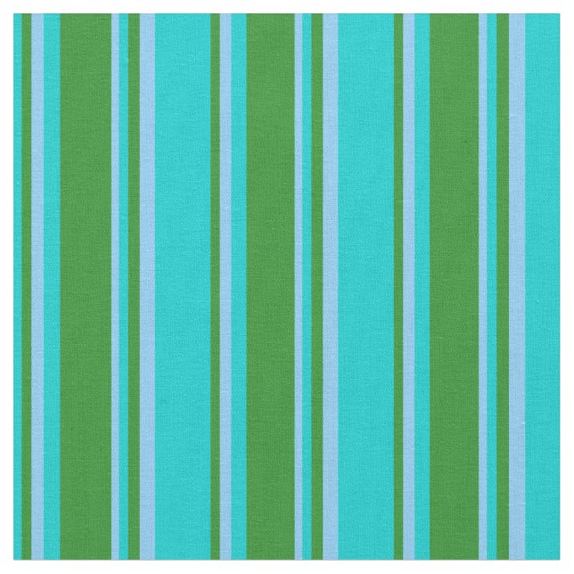 Dunkeltürkis, Forest Green und Light Sky Blue Stoff (Nahaufnahme)