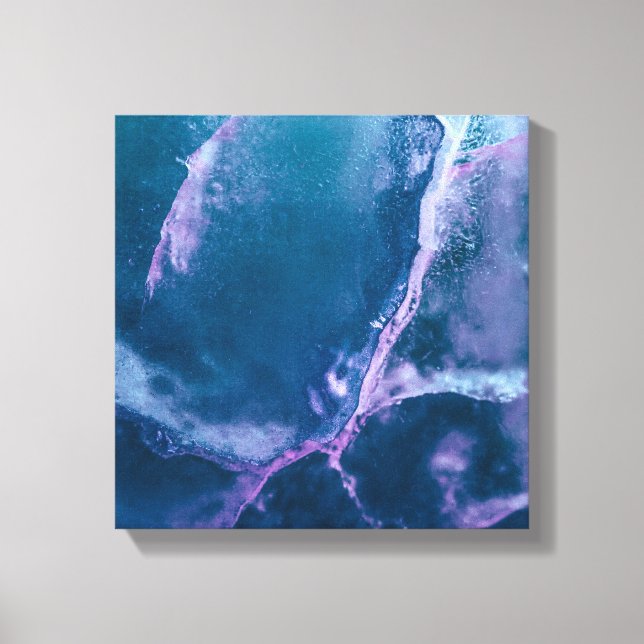 Dunkeltürkis Ice Abstrakte Kunst Leinwanddruck (Vorderseite)
