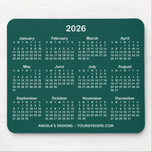 Dunkeltürkis und Weißkalender - Werbung Mousepad