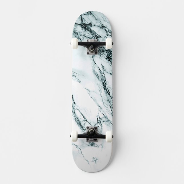 Dunkeltürkisfarbener Venenmarmor Skateboard (Vorderseite)