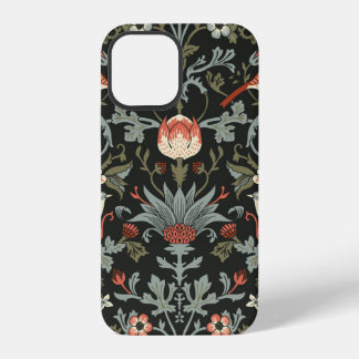 Dunkelverzauberte Vintage Blume und Vögel nahtlos iPhone 12 Hülle