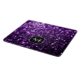 Dunkelviolett falscher glänzender Glitter Funkeln Schneidebrett