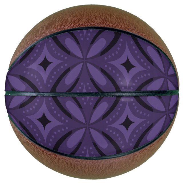 Dunkelviolett gefärbtes Retro-Muster Basketball (Vorderseite)