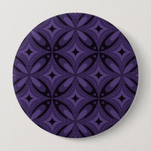 Dunkelviolett gefärbtes Retro-Muster Button