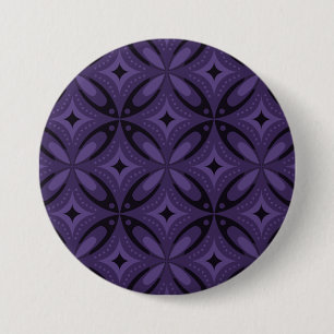 Dunkelviolett gefärbtes Retro-Muster Button