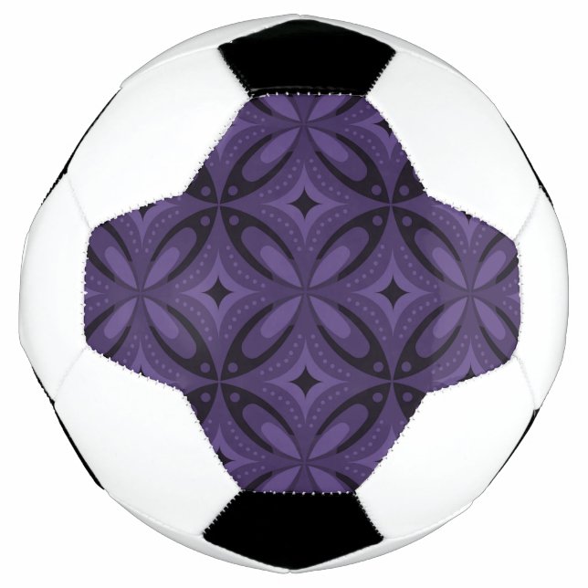 Dunkelviolett gefärbtes Retro-Muster Fußball (Vorderseite)