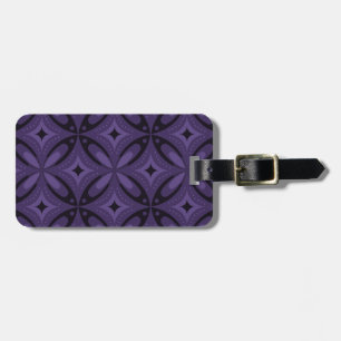 Dunkelviolett gefärbtes Retro-Muster Gepäckanhänger