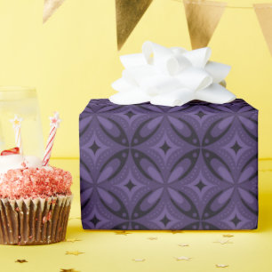 Dunkelviolett gefärbtes Retro-Muster Geschenkpapier