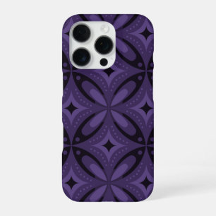 Dunkelviolett gefärbtes Retro-Muster iPhone 16 Pro Hülle