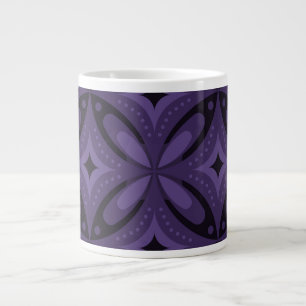 Dunkelviolett gefärbtes Retro-Muster Jumbo-Tasse