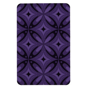 Dunkelviolett gefärbtes Retro-Muster Magnet
