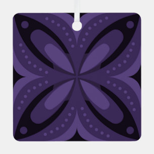 Dunkelviolett gefärbtes Retro-Muster Ornament Aus Metall