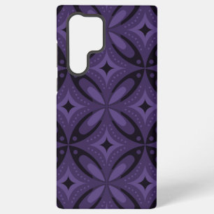 Dunkelviolett gefärbtes Retro-Muster Samsung Galaxy Hülle