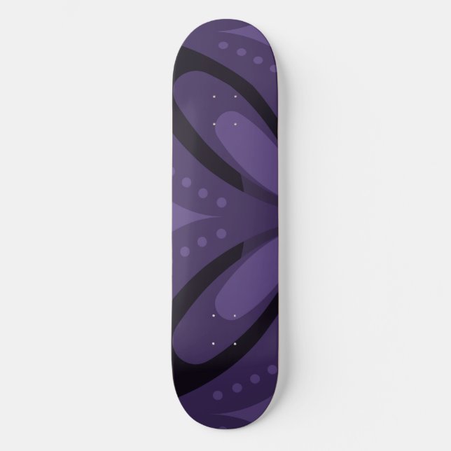 Dunkelviolett gefärbtes Retro-Muster Skateboard (Vorderseite)