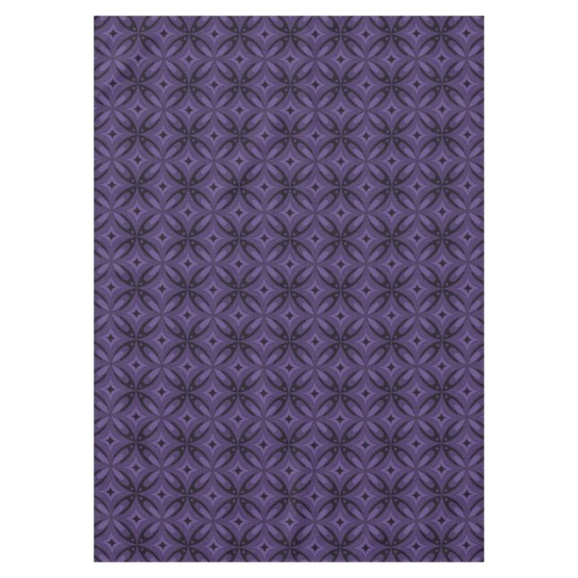 Dunkelviolett gefärbtes Retro-Muster Tischdecke (Vorderseite)